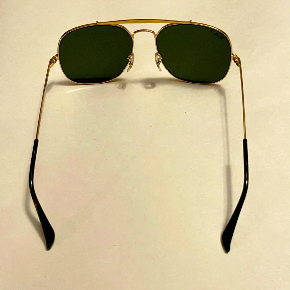 🆕 Ray-Ban RB3561 THE GENERAL Custom Sunglasses. Gold Frame, Polarized Green Lens - Picture 14 of 16